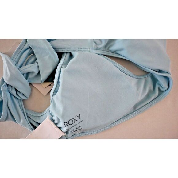 Roxy ERJX304598 Sz M Cool Blue Beach Classics Elongated Triangle Bikini Top - Picture 6 of 8